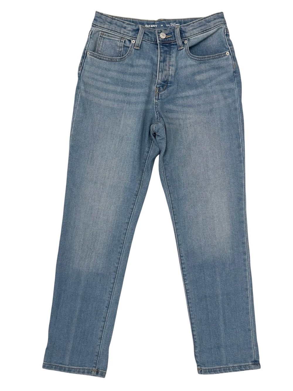 Old Navy Girls 14 Jeans High Waisted OG Straight Built In Warm Adjustable Waist
